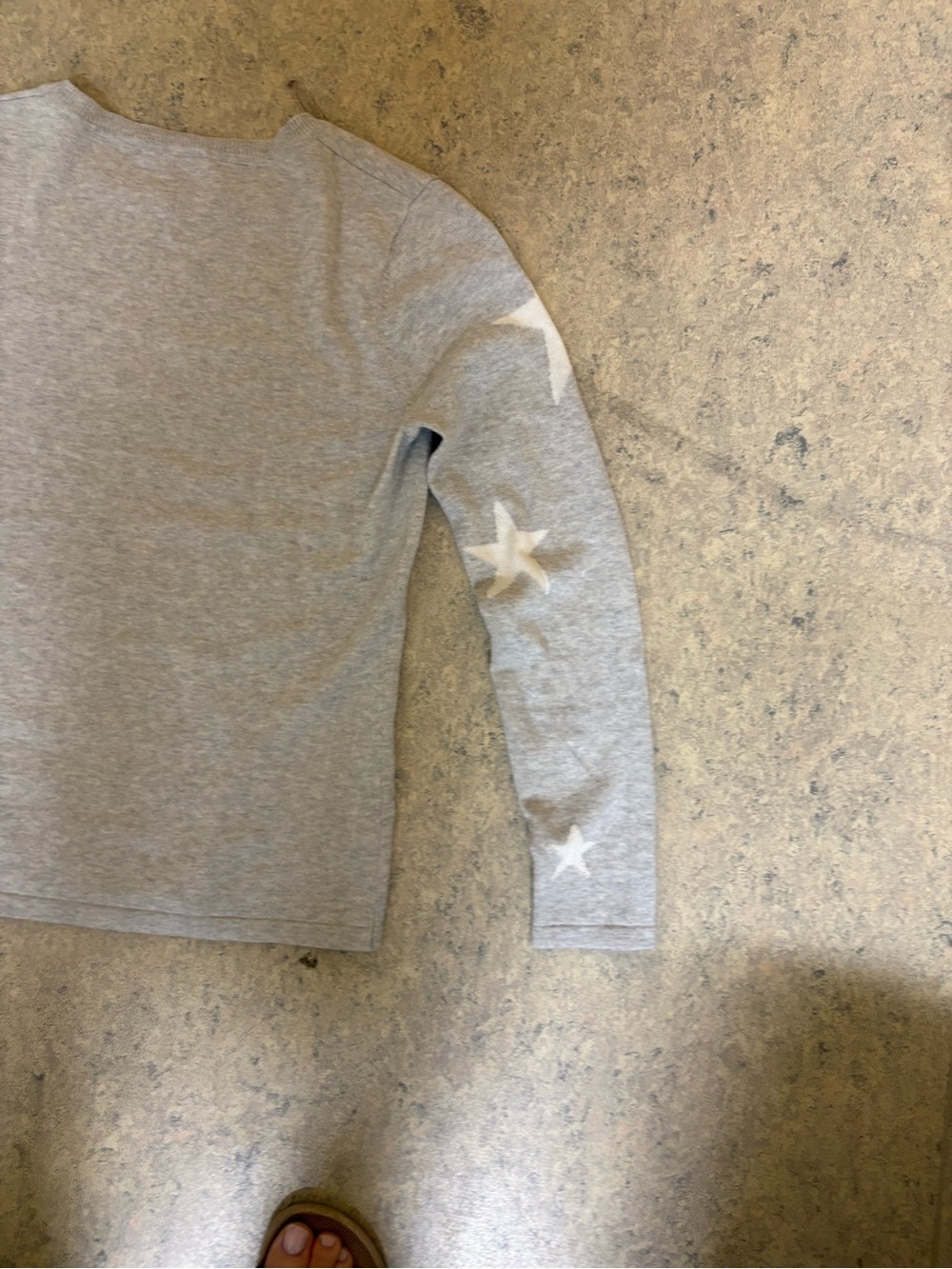 TKEQ The Shop Women’s S Gray Cotton Cashmere Star Sleeve Sweater Blue Cream - Picture 6 of 7
